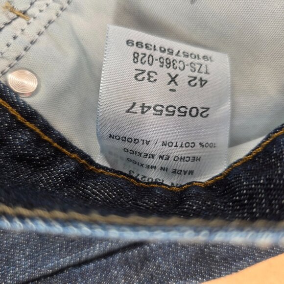 Lee Relaxed Fit Jeans Mens 42x32 Blue Straight Leg Cotton Dark NWT - Picture 6 of 9